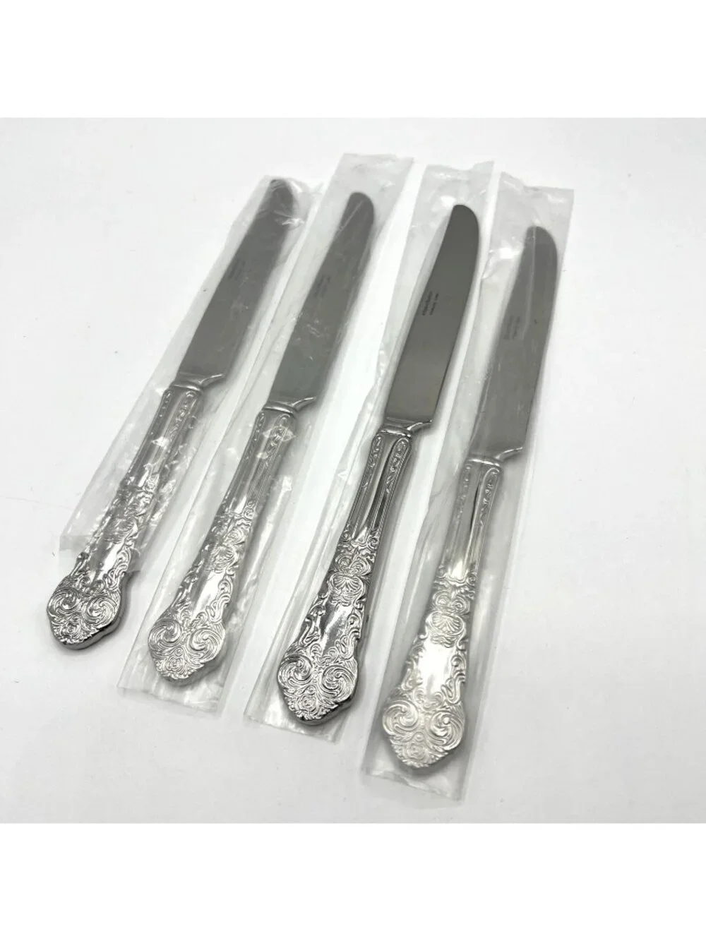 Reed & Barton French Renaissance Dinner Knives Set 4 Stainless Steel Flatware